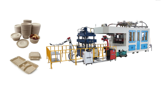 Slimme Beschikbare van het Voedseltray producing machine with two van de Papierpulp Vormende de Robotwapens