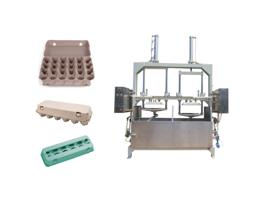 Semi-Auto Pulp Molding Fiber Eikarton Productielijn Met Hete Persmachine